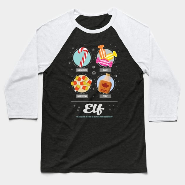 Elf - Alternative Movie Poster Baseball T-Shirt by MoviePosterBoy